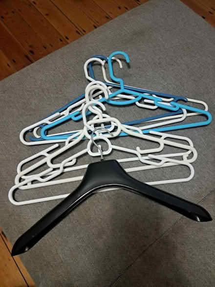 Photo of free 8x plastic coat hangers (W45sb) #1