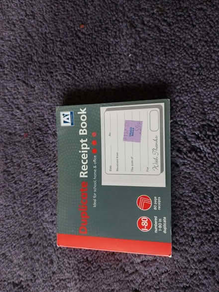 Photo of free receipt book (Penryn TR10) #1