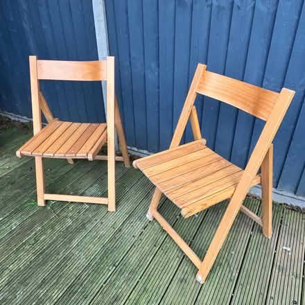 Photo of free 2 x wooden folding chairs (Hampton Hill/Fulwell) #1