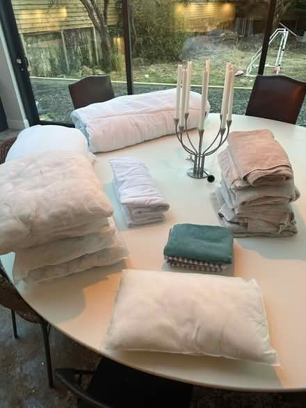 Photo of free Selection of cushions, pillows, duvet and towels. (Causewayhead FK9) #1