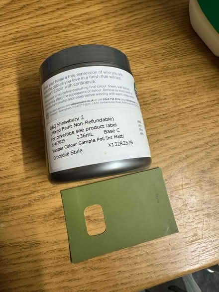 Photo of free Green paint sample b&q (Grafton, Shrewsbury) #2