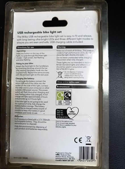 Photo of free USB rechargeable bike light set (Chippenham SN15) #2