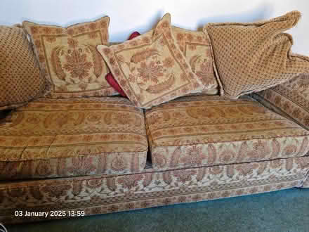 Photo of free Sofa, chair and storage footstool (Whiteway GL6) #1