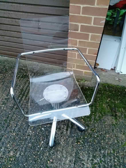 Photo of free Compact desk and clear swivel chair (Stoneleigh) #1