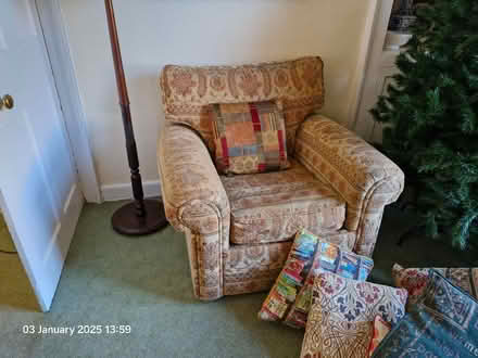 Photo of free Sofa, chair and storage footstool (Whiteway GL6) #2