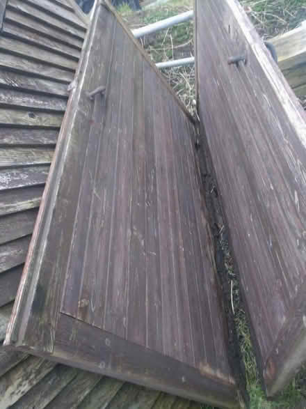 Photo of free Pairs of wooden garage doors (Dovercourt) #2