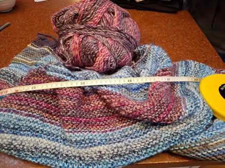 Photo of free Ball of knitting yarn and knitting (Brookwood GU24) #1
