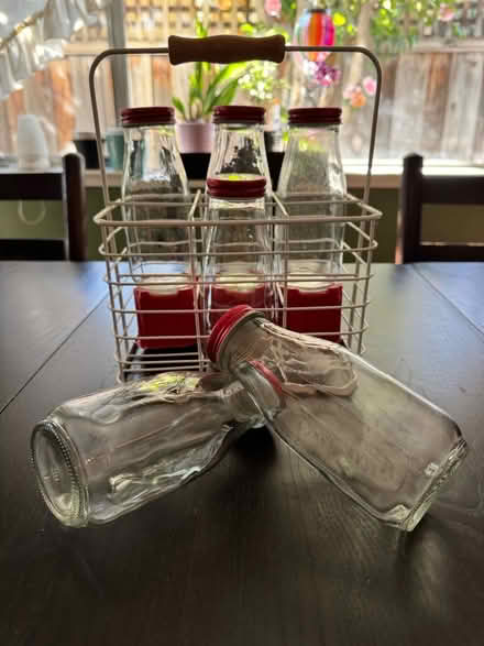 Photo of free 6 small glass bottles with carrier (San Jose near Union/Curtner) #2