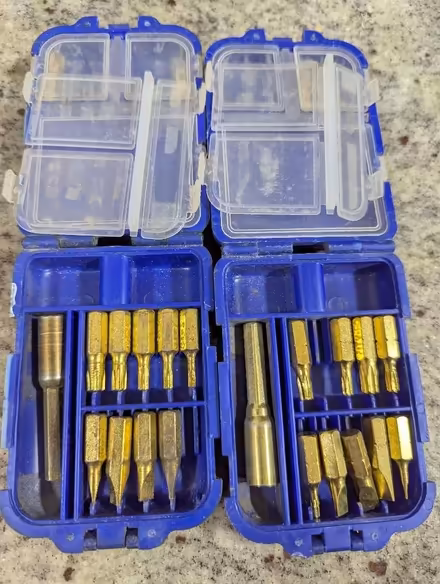 Photo of free Jewson drill bit set blue boxes bit battered (Grangeway area NN10) #4