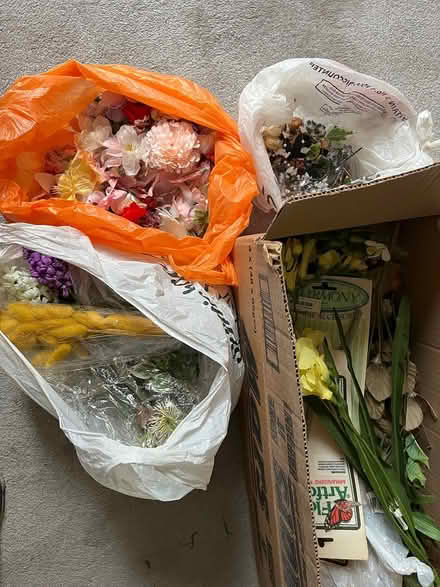 Photo of free Box of artificial flowers, wires (Shirley, Croydon) #2