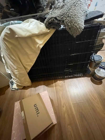 Photo of free XL Dog crate with cover (Leyton) #1