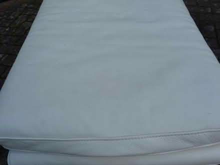 Photo of free White Leather Footstool (Chislehurst Road Petts Wood) #4