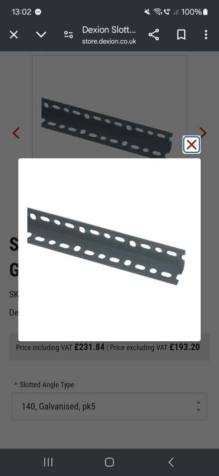 Photo of Angle iron (racking framework) (Barnard's Green WR14) #1