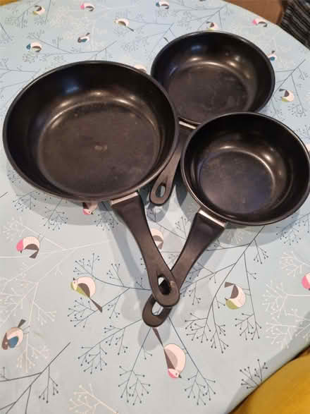 Photo of free Set of 3 Steel Frying Pans (Malvern Link WR14) #1