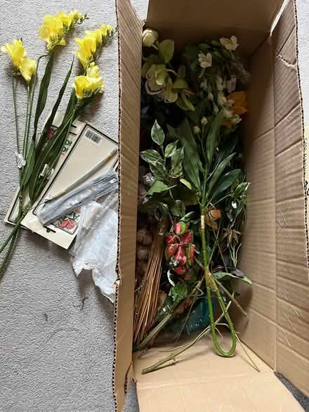 Photo of free Box of artificial flowers, wires (Shirley, Croydon) #1