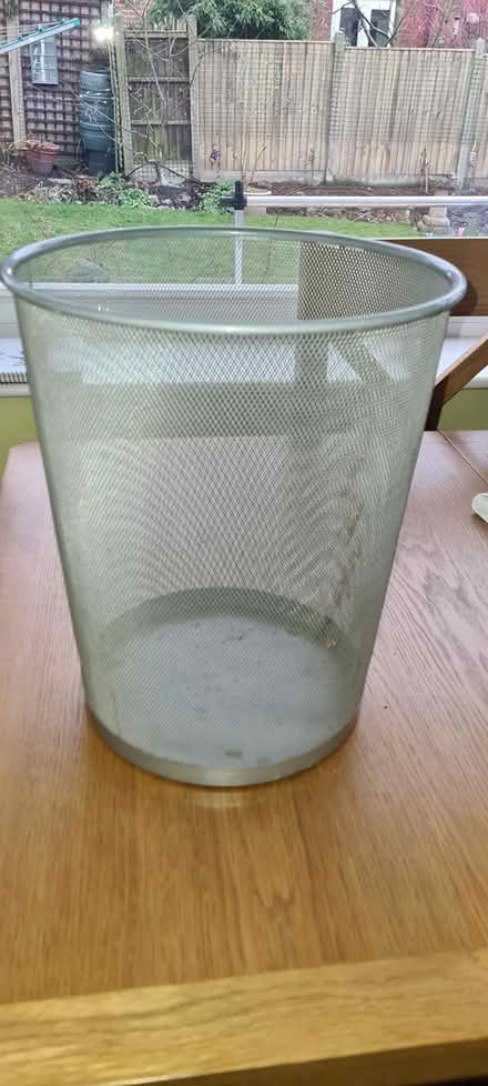 Photo of free Waste paper basket grey metal (South Normanton near J28 M1) #1