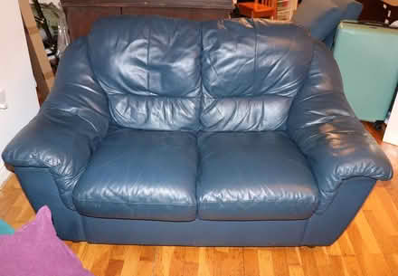 Photo of free Small 2-seater couch (Dark blue) (Dublin 8) #1