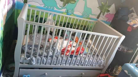 Photo of free Grey sleigh style cot/toddler bed (Westergate PO20) #1
