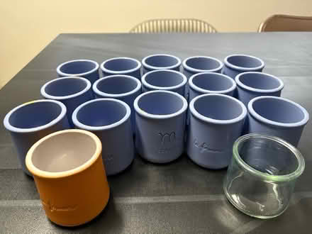 Photo of free 16 Ceramic & 1 glass yogurt jars (Willow Glen) #1