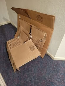 Photo of free moving boxes, packing matrial #1