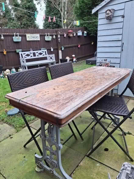 Photo of free Old cast iron pub table (Little Dawley TF4) #3