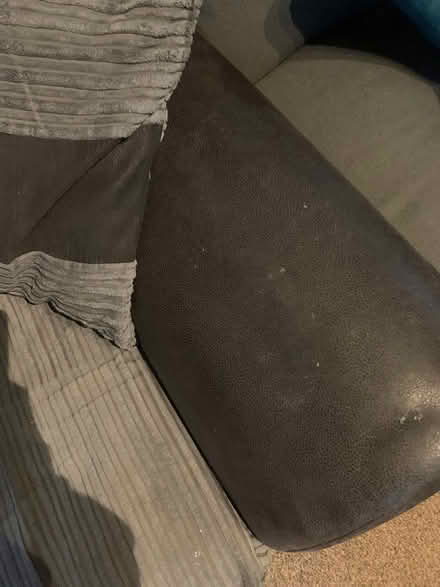 Photo of free Grey cord armchair (Hucclecote) #4