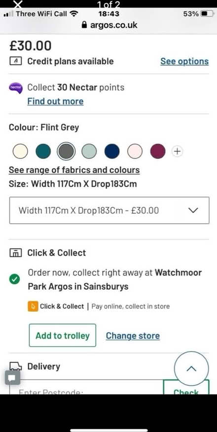 Photo of free Pair of grey curtains (Brookwood GU24) #1