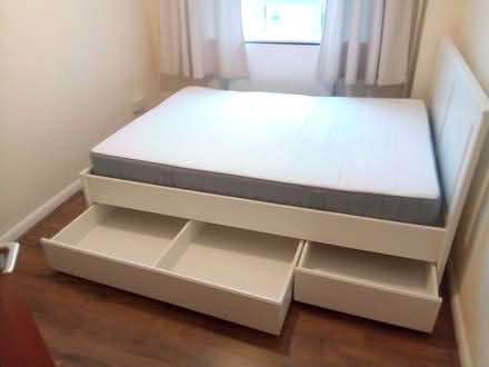 Photo of free Double bed with IKEA mattress + storage (E5) #2