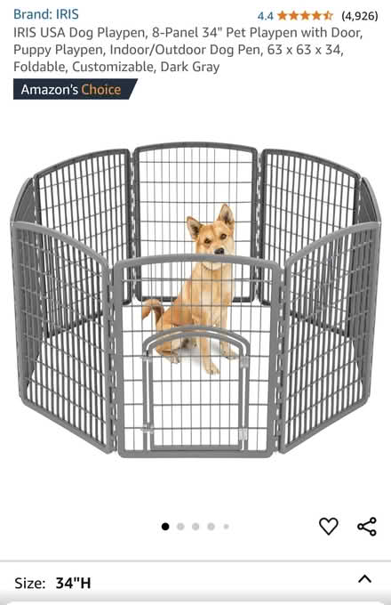 Photo of free IRIS USA Dog Playpen, 8-Panel 34" (Piney orchard, Odenton) #1