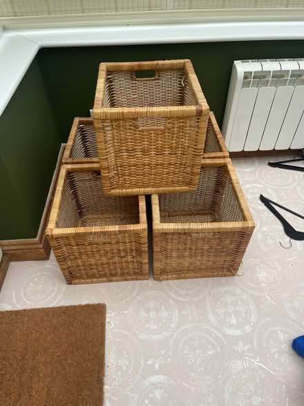 Photo of free 5 x wicker storage boxes (Cheltenham) #1
