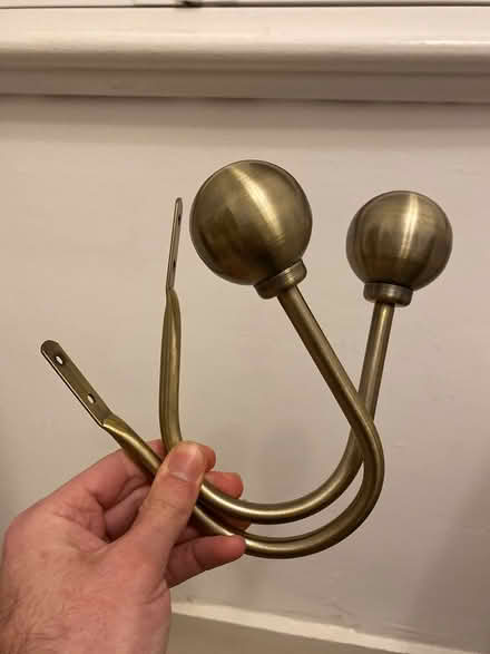 Photo of free Brass Ball Curtain Holdbacks x2 (W5) #1