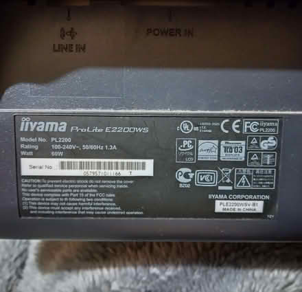 Photo of free iiyama ProLite E220000WS monitor, working (St Mark's GL51) #2