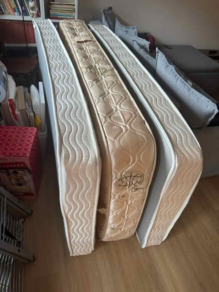 Photo of free 2 metal beds and 1 mattress (Richmond) #2