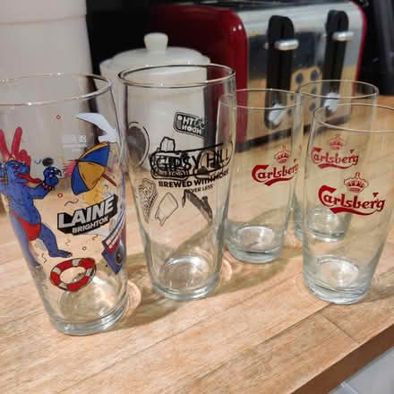 Photo of free 5 glasses - 2 are pints (Croydon CR0) #1