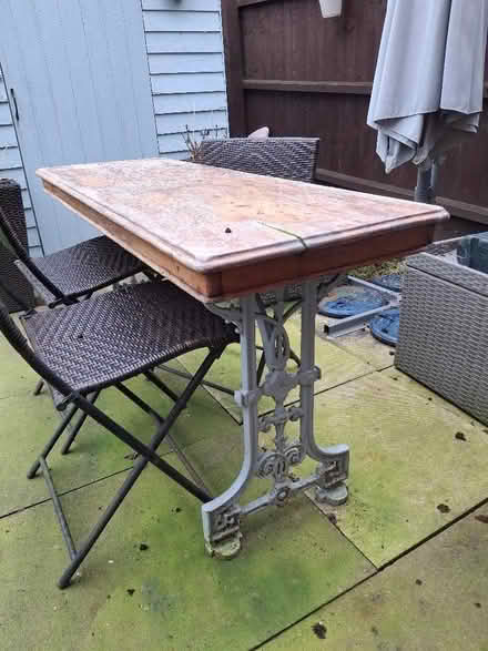 Photo of free Old cast iron pub table (Little Dawley TF4) #1