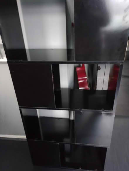 Photo of free Black shelving unit (Knowsley) #1