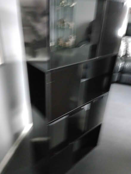 Photo of free Black shelving unit (Knowsley) #2