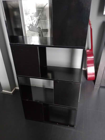 Photo of free Black shelving unit (Knowsley) #4