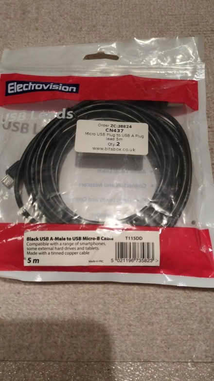 Photo of free #1 - 5m USB micro to USB A plugs (Purley CR8) #1