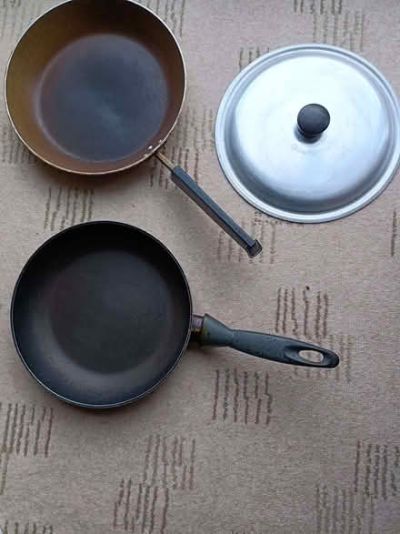 Photo of free Frying pan lid and frying pans (Barnard's Green WR14) #1