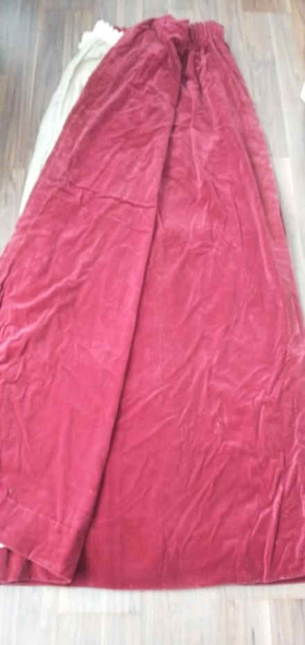 Photo of free Wine coloured velvet curtains/fabric (185cm drop) (Aspley Guise MK17) #1