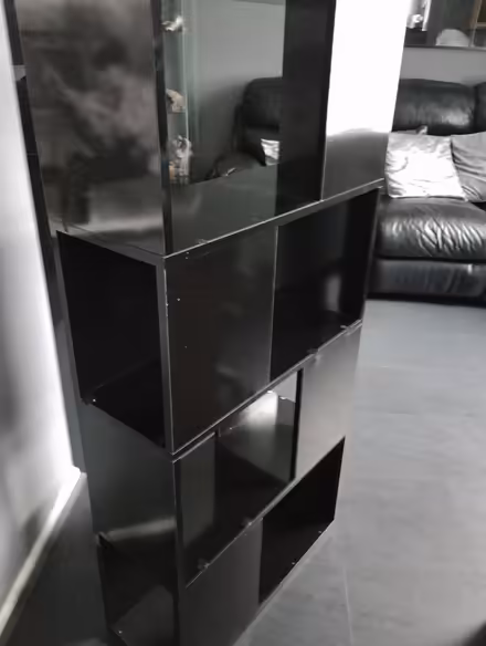 Photo of free Black shelving unit (Knowsley) #3