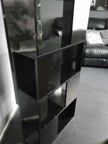 Photo of free Black shelving unit (Knowsley) #3