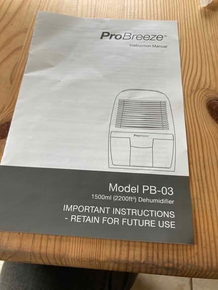 Photo of free Small dehumidifier (Cutteslowe OX2) #2
