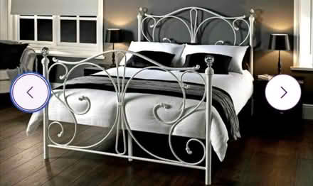 Photo of free King size white metal pretty bedframe (Cogges OX28) #2