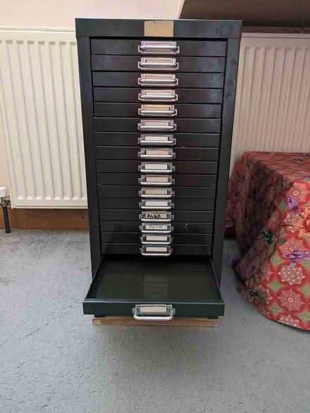 Photo of free Small metal filing cabinet (Steyning, near sports centre) #1