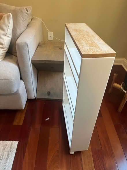 Photo of free West Elm Wood Top Rolling cart (Cambridgeport) #2