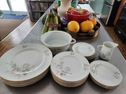 Photo of free Rose pattern China with gold rim (Bloomfield, NJ) #1