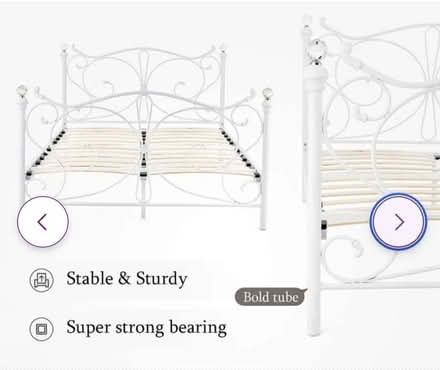 Photo of free King size white metal pretty bedframe (Cogges OX28) #1