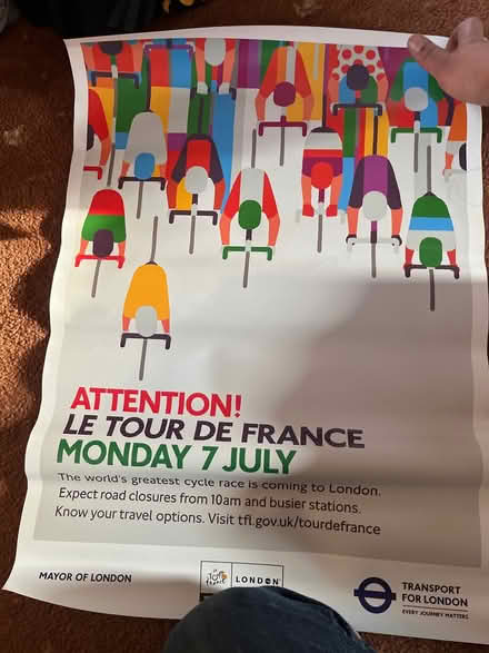 Photo of free Tfl Tour de France posters x3 (Maidenhead SL6) #1
